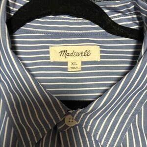 Madewell Blue and White Striped Dress Shirt